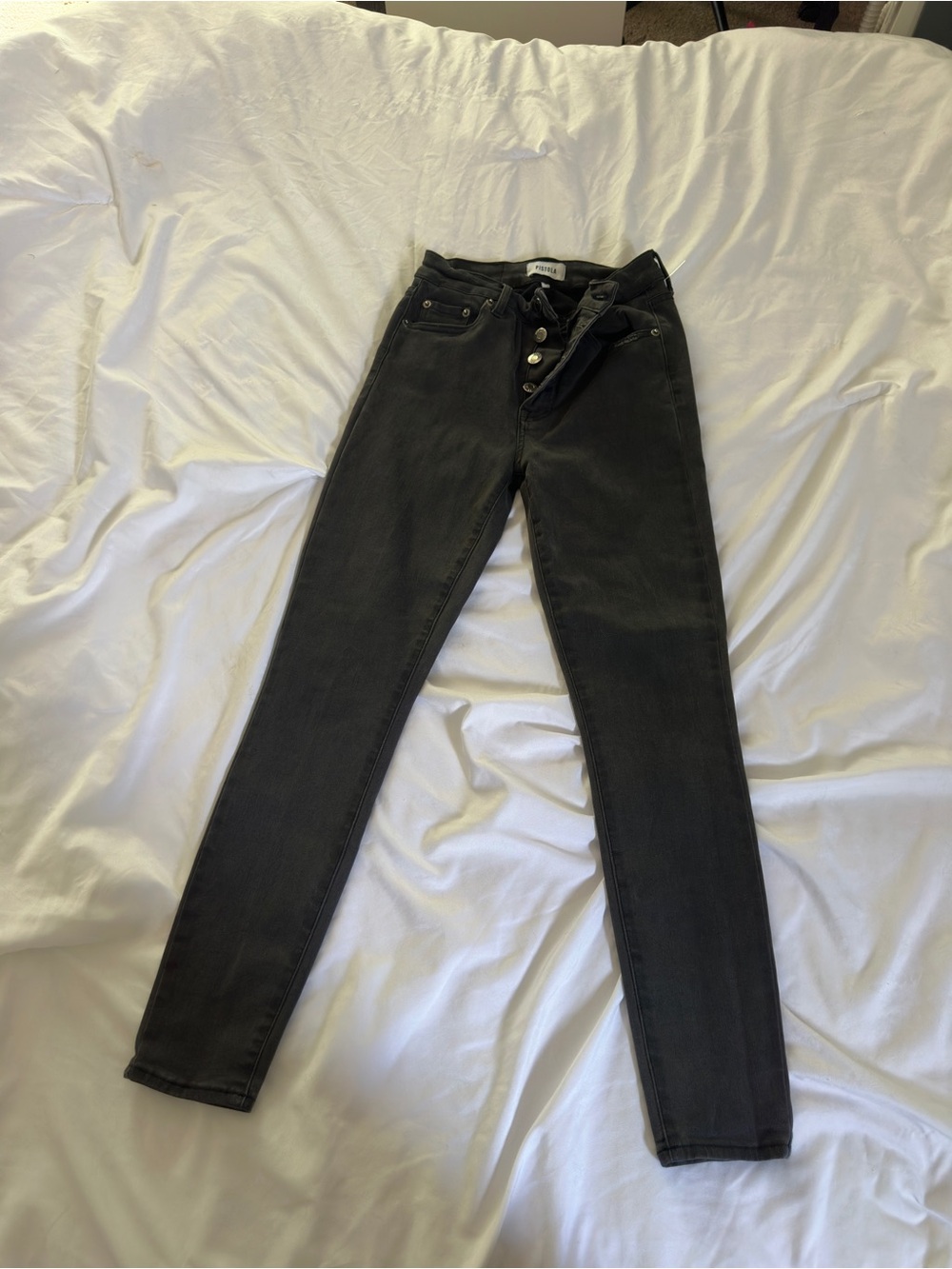 pistola Black High-Rise Button-Fly Jeans
